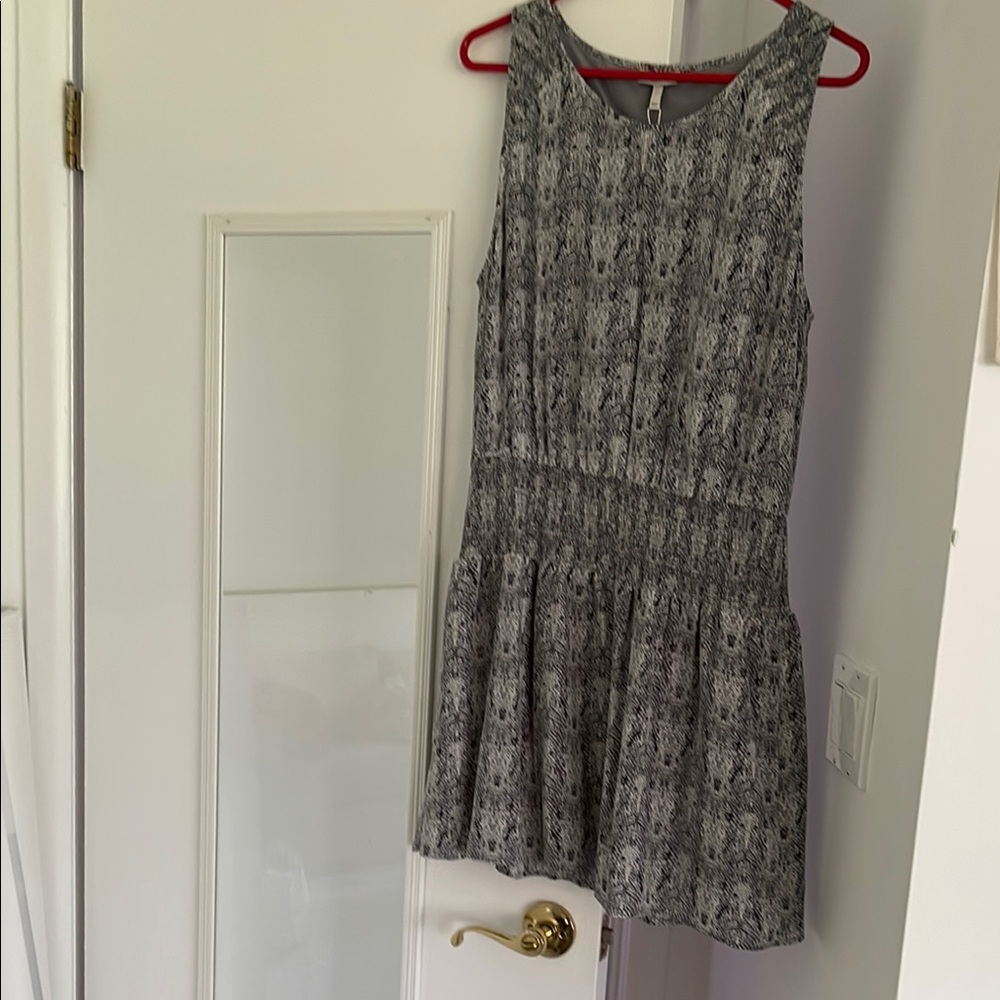 Joie Black and White Fit and Flare Mini Dress